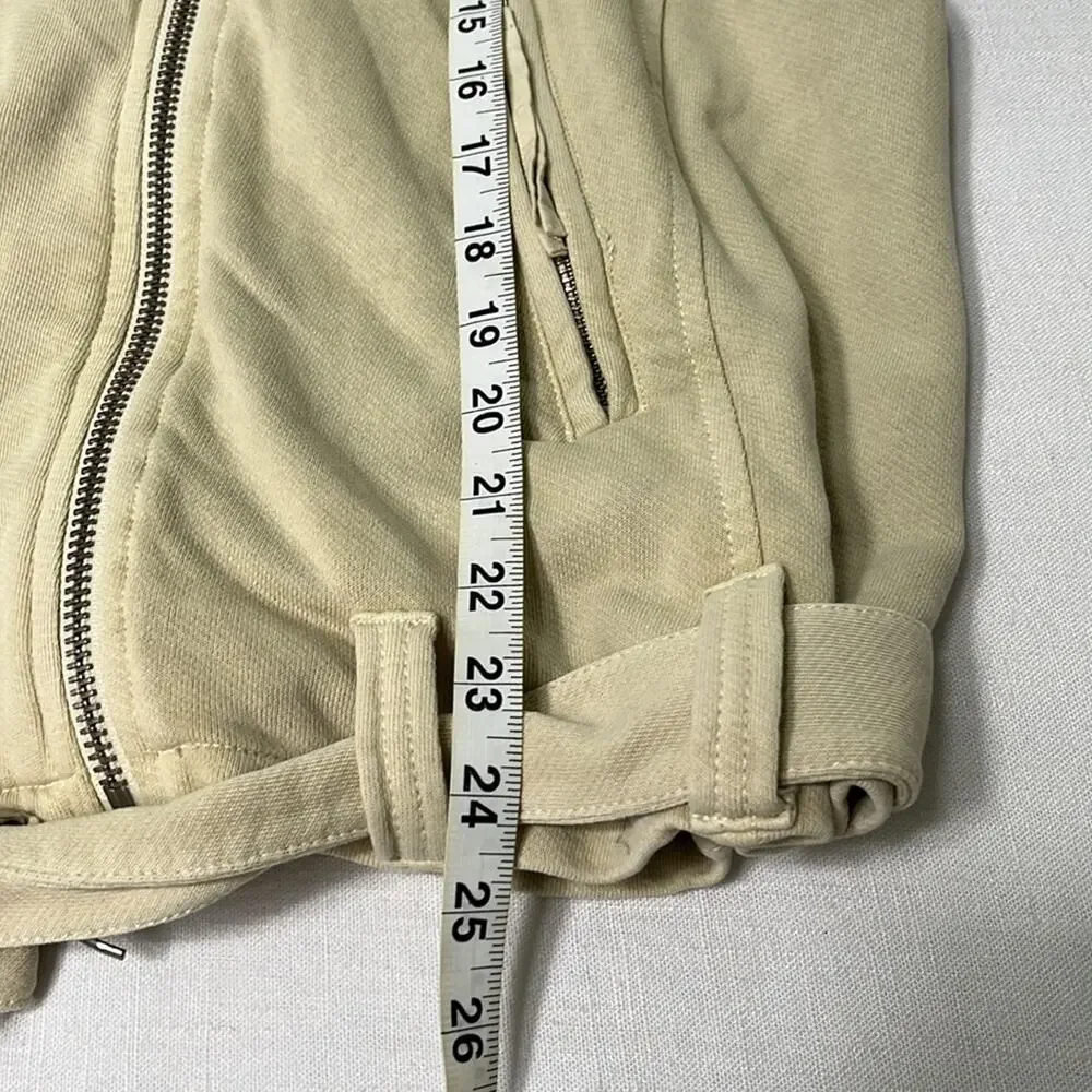 Free People We the Free Rebel Rebel Knit Moto Jacket in Vanilla Crème Size S - Picture 5 of 8